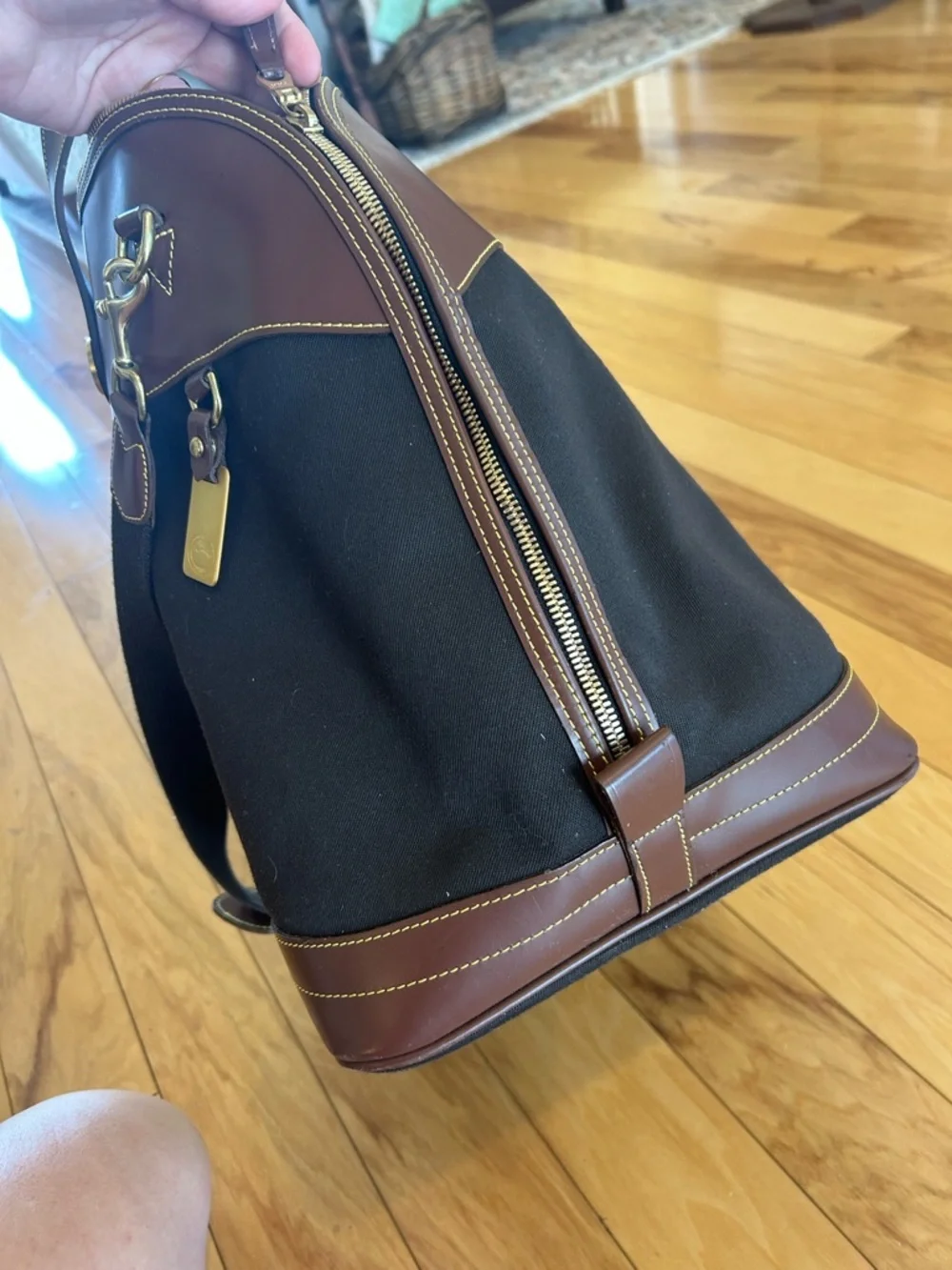 Vintage Dooney and Bourke Cabriolet Weekender Canvas and Leather Tote